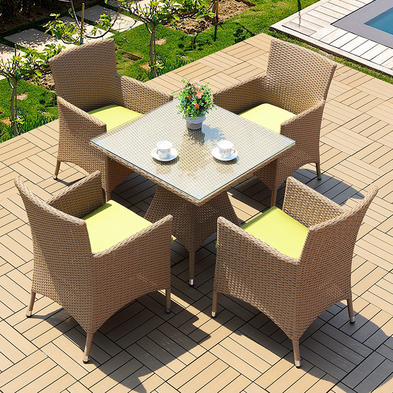 Outdoor Dining Set with Wooden Children Drawing Table and Chair Function Bar Room Restaurant Furniture Rattan/Wicker