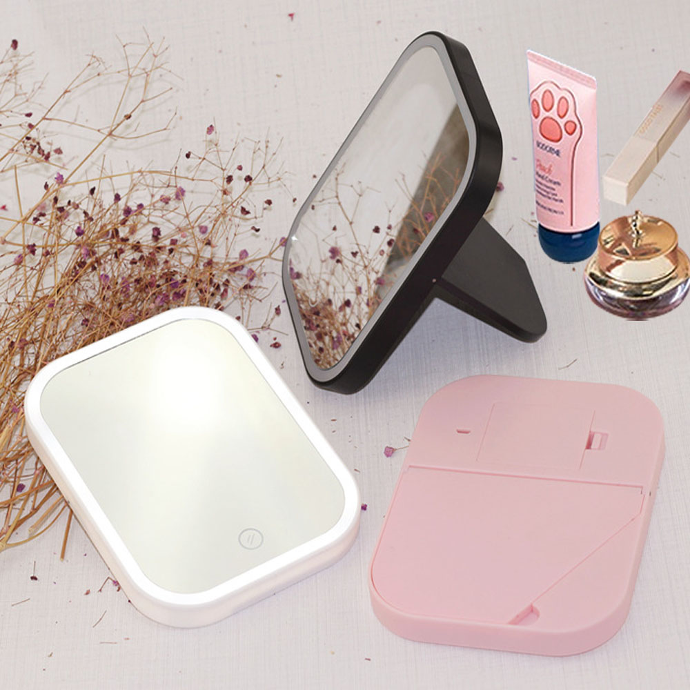 LED Handheld Compact Pocket Cosmetic Make-Up Mirror for Design and Everyday Occasions