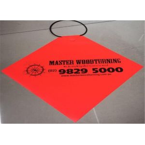 Red Caution Safety Flags Wide Load Flag Silk Screen Printing With Elastic Rope