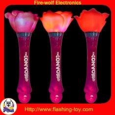 Hot Valentine Gifts 4 LED Magic Flashing Rose with PP handle PVC flower HL-C3311