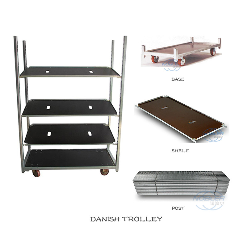 Standard Container 1350 * 565 * 1900mm Plywood Flower Trolley Convenient Storage