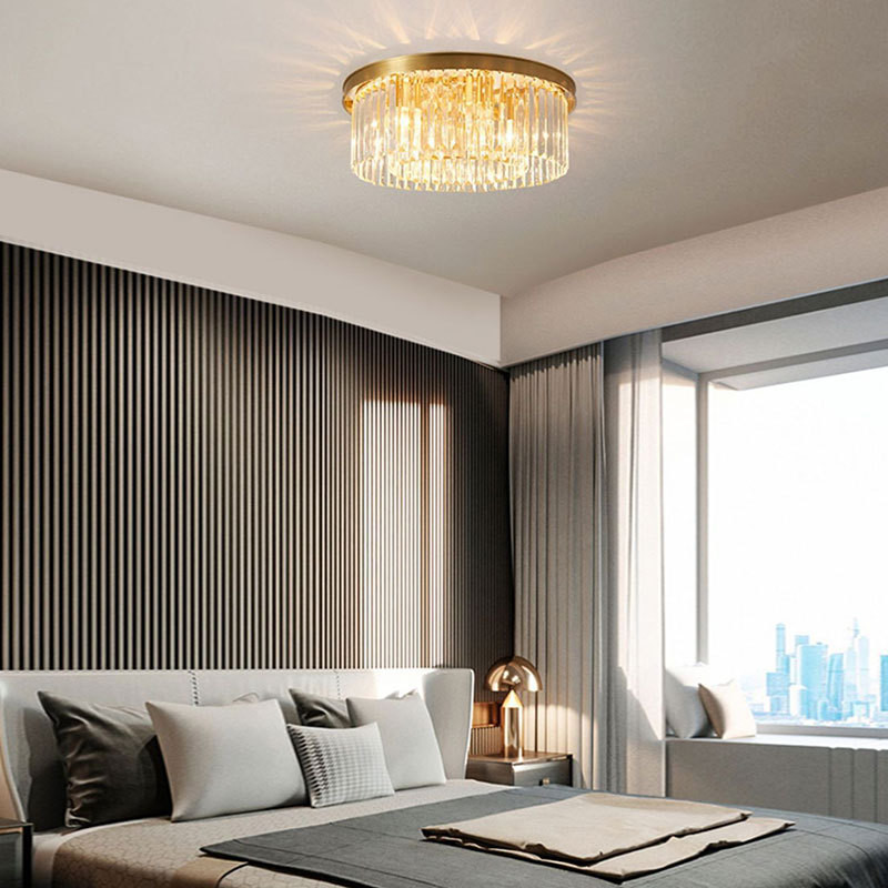 Factory Manufacturer High Quality Carriage Wheel High Quality Crystal Low Price LED Ceiling Light