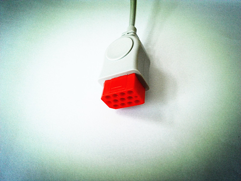 Red One Piece ECG Lead Wires 3.2 Metre Bionet ECG Cable ISO13485