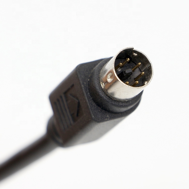 Custom 1M 3M Shield Male To Male Mini DIN 6 Pin cable