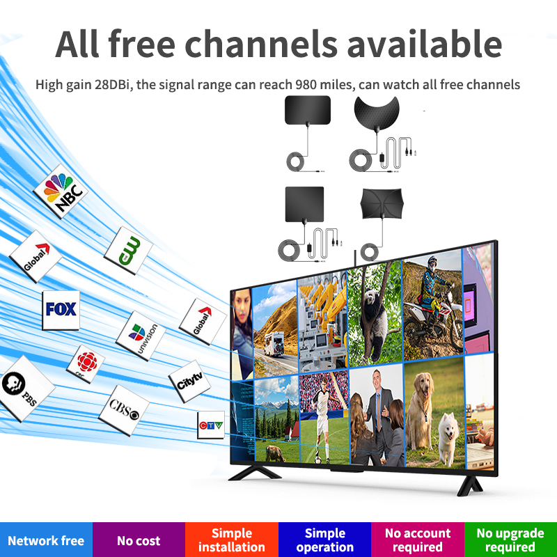 Indoor Hdtv Free View Active Malaysia Rotor Ship Satellite Digital TV Antenna with Amplifier