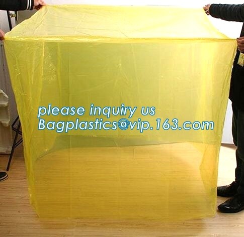 Square Bottom 4mil Clear Pallet Cover, square bottom bag on roll pallet cover bag, Polyester Pallet Cover Bags, Pallet T
