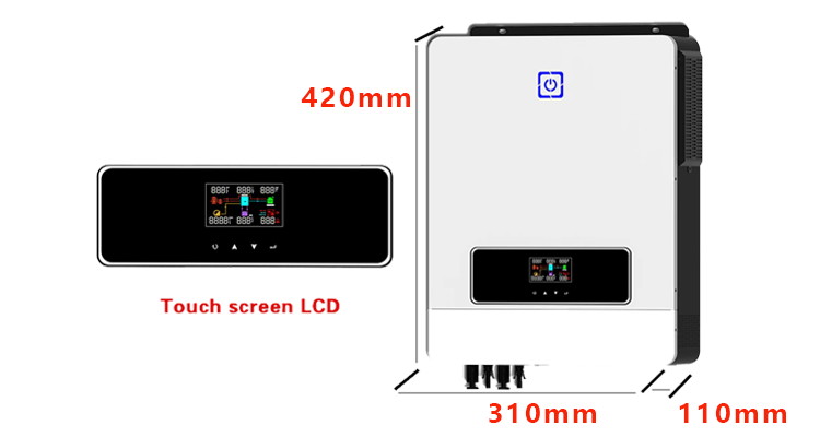 Customizable Hybrid Solar Inverter With Mppt Charge Controller 5500W 48V 100A Mppt Solar Controller Pure Sine Wave All In One