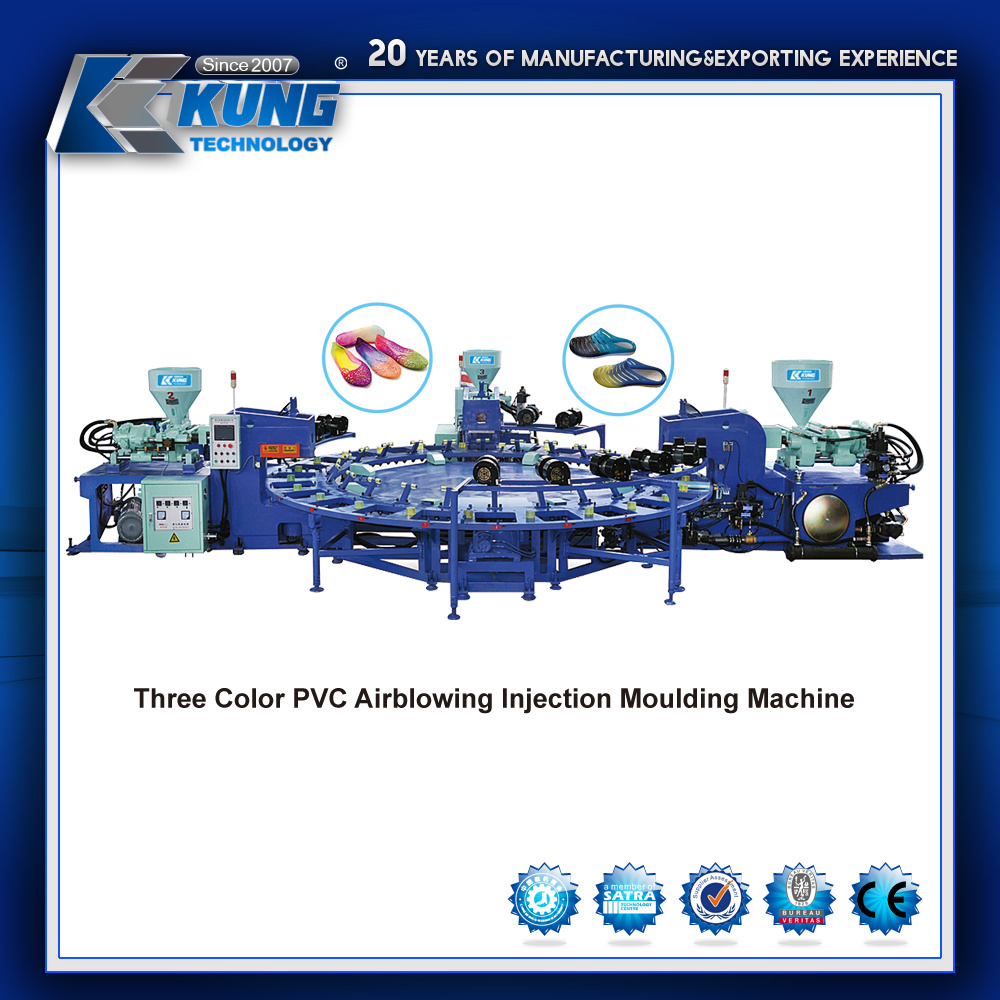 Three Colors PVC Airblowing Machine/Pcu Machine for Shoes Making