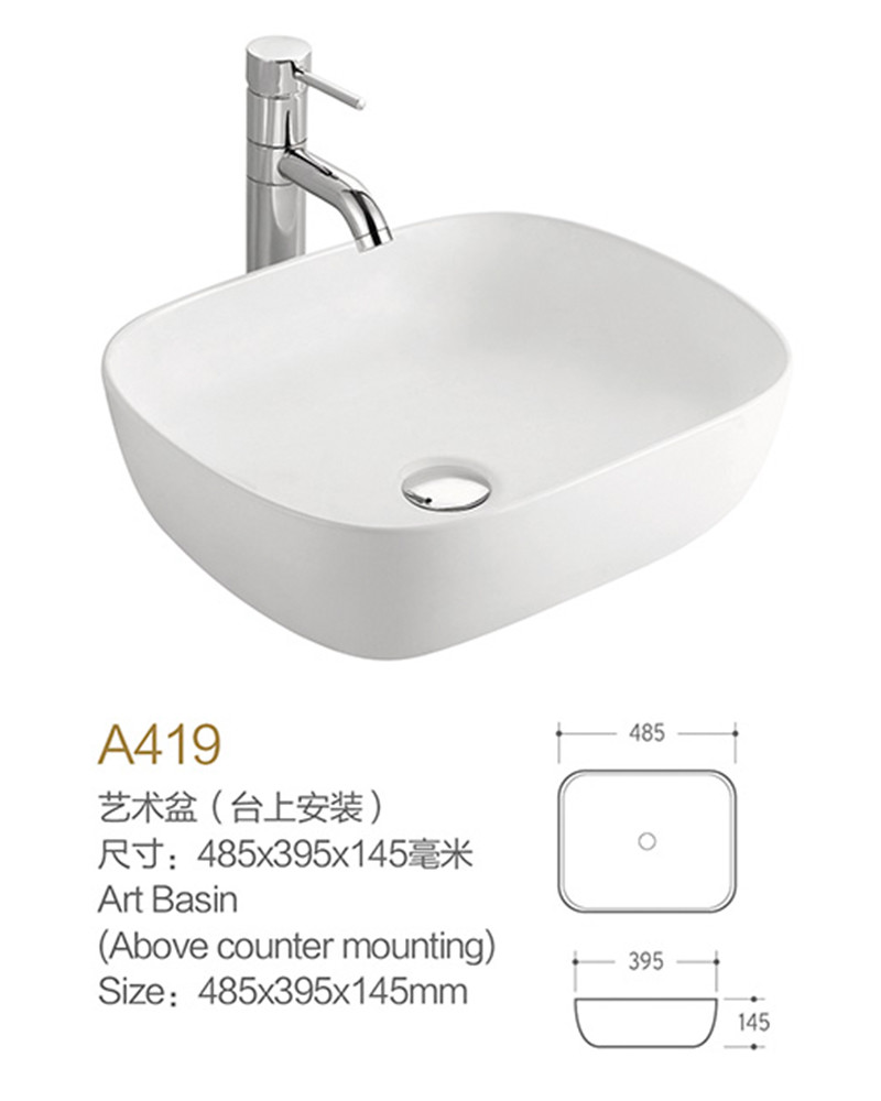 Black Table Top Bathroom Sink 19 X 17 25 X 19 24 X 18 Square Counter Top Basins