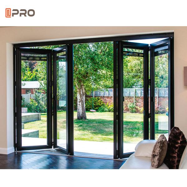 Residential House Aluminum Folding Doors With Retractable Screen American