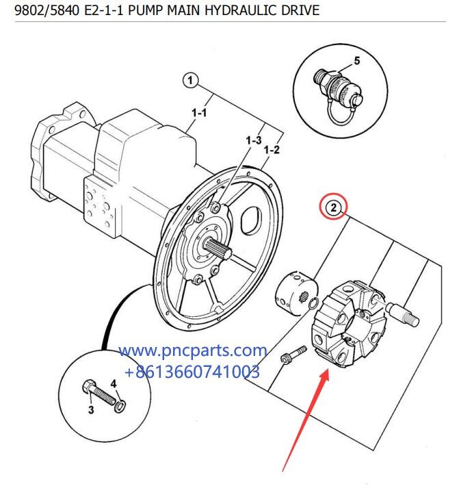 331 25063 JCB Spare Parts JS160 50A 50AS Hydraulic Pump Coupling Assy