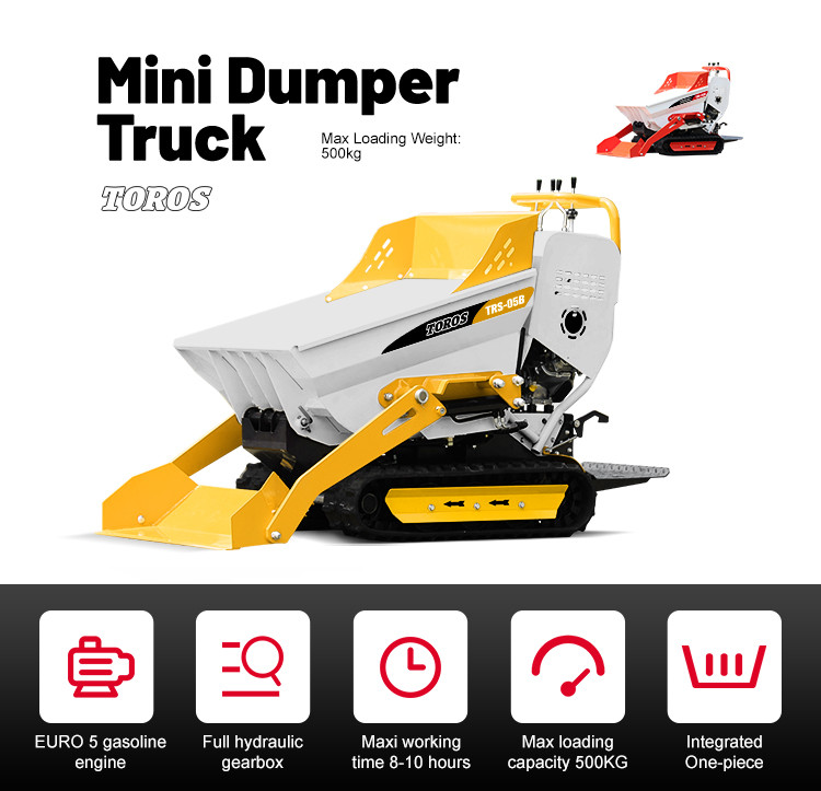 Integrated One Piece Self Loading Mini Dumper Crawler For Earthwork