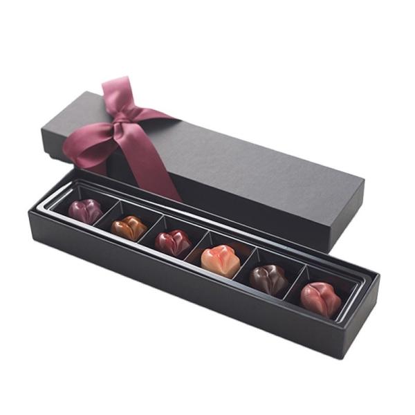 Cardboard Customized 6pcs Packaging Pretty Elegant Design Chocolates Luxury Box