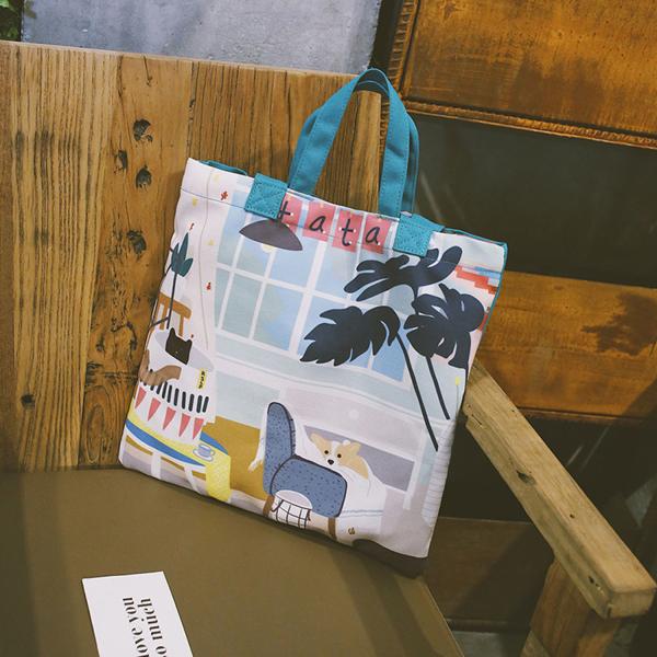Japanese lovely art canvas single-shoulder bag spray figure cross-body bag small