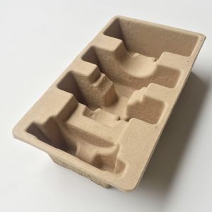 China Antistatic Bamboo Moulded Pulp Tray Dry Press Biodegradable Paper Tray on sale