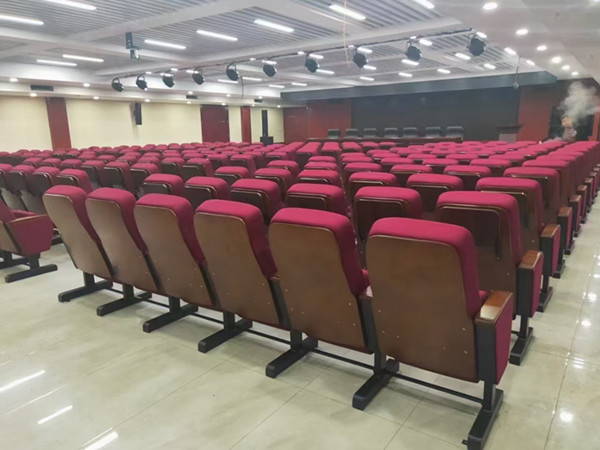 VIP Movable Steel Leg Folding Auditorium Chairs With Hidden Tablet