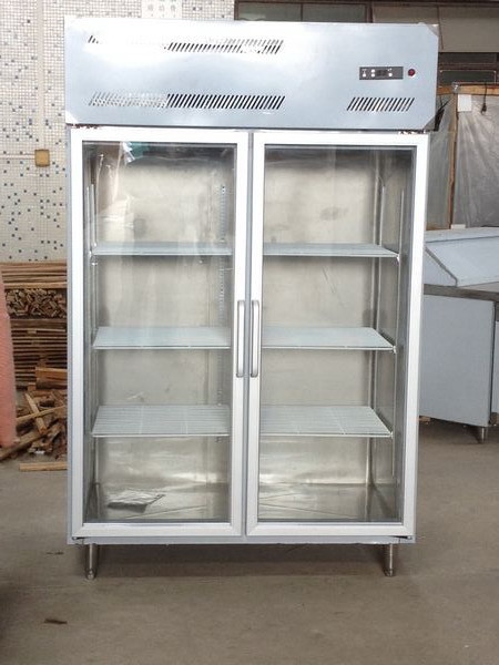ROHS Commercial Refrigeration Freezer Double Solid Door Upright Fridge For Restaurants