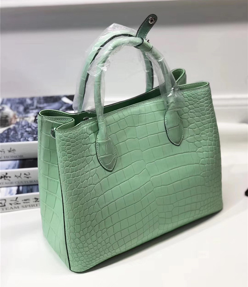 Authentic Real Crocodile Belly Skin Lady Large Purse Genuine Alligator Leather Female Handbag Women Single Shoulder Bag