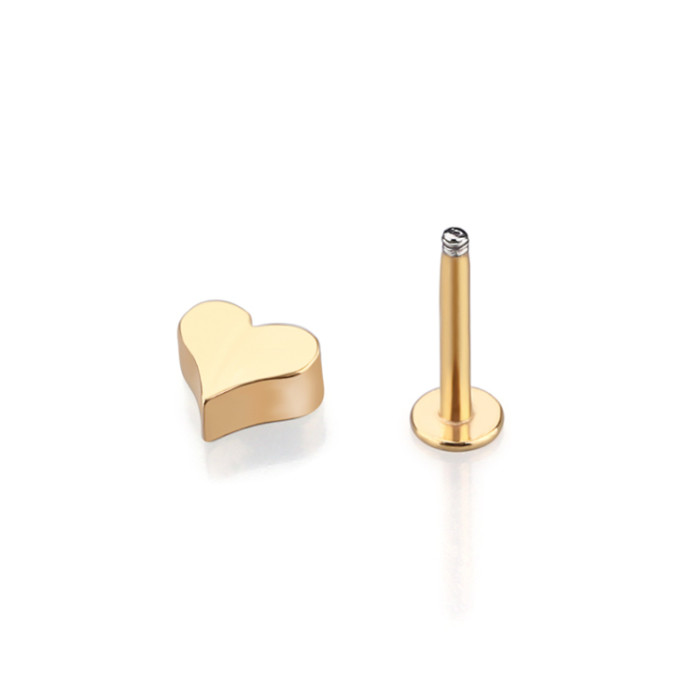Heart shaped lip ring stainless steel body piercing jewelry labret ring