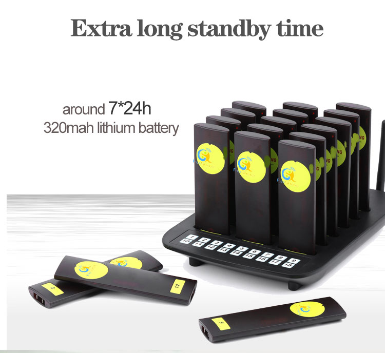 Long range 18 Wireless coaster pagers queuing calling system with 433.92MHZ