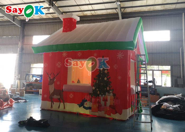 Outdoor Inflatable Holiday Decorations Inflatable Christmas House 4.6x4.6x5mH