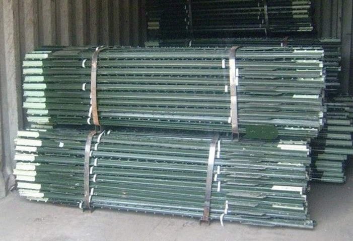 Painted Green Color 2000pcs Farm Fence Studded T Post 6 Ft