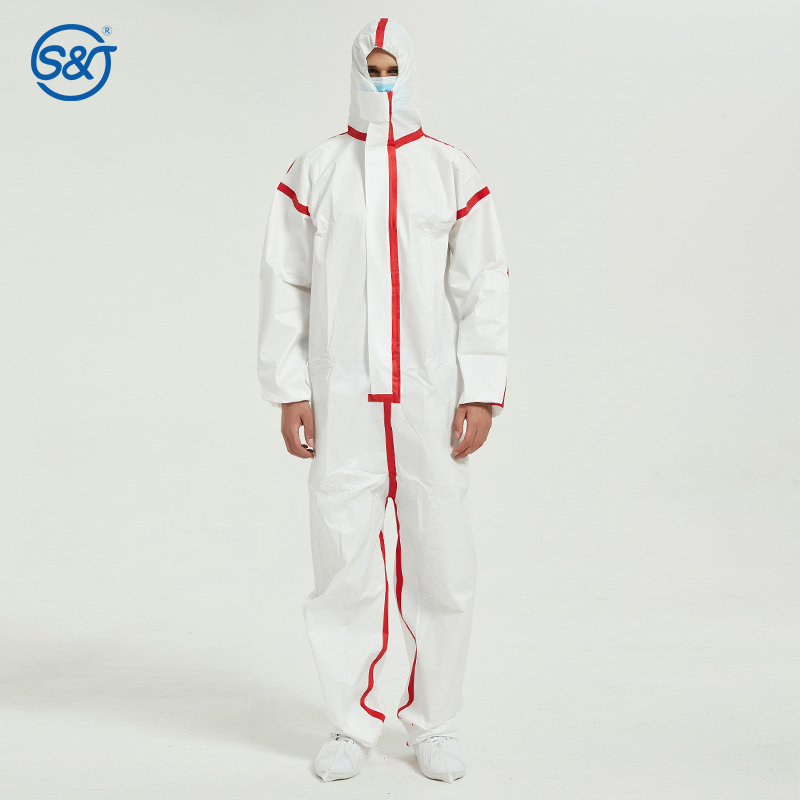 S&J Factory Price Lab Coat Waterproof Non Woven Disposable Lab Coat Hospital Nursing Disposable Gown