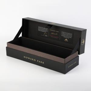 China Gold Foil Personalised Gin Single Wine Bottle Gift Box Whisky Brandy Boxes Packing on sale