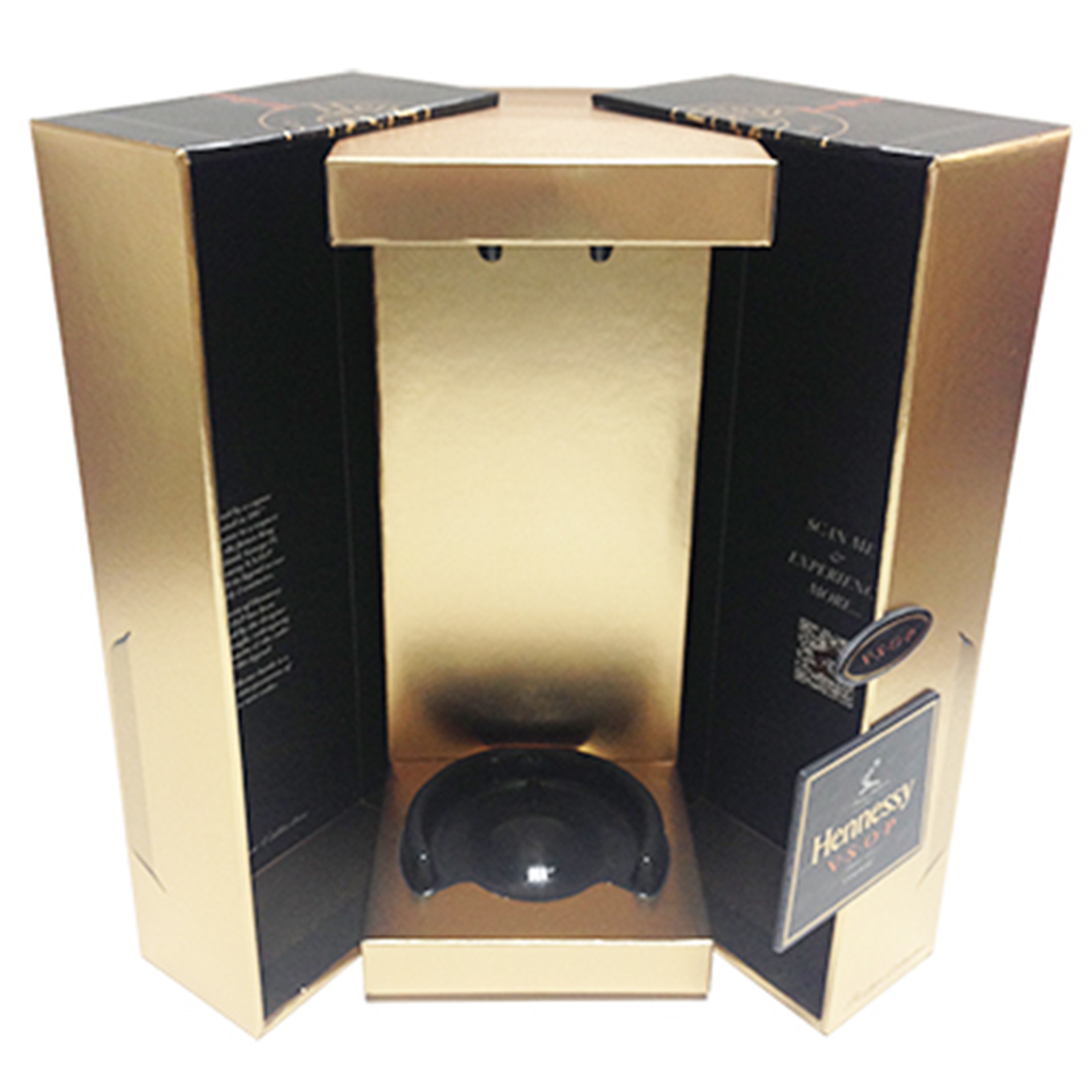 Luxury Navy Blue Matte Wine Gift Box Hinged Lid Rigid Box With EVA