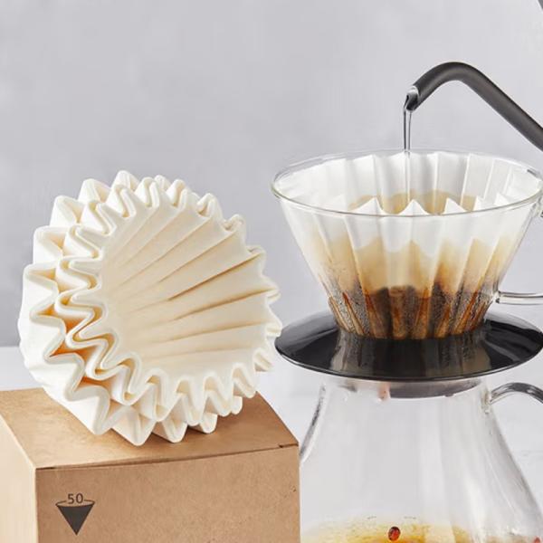 Customized Coffee Machine Hand Brewed Paper Coffee Filter with Flexographic Printing