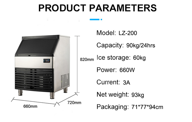 480g Filling Capacity LZ-200 Cube Ice Cube Machine Maker for Drinks at Affordable
