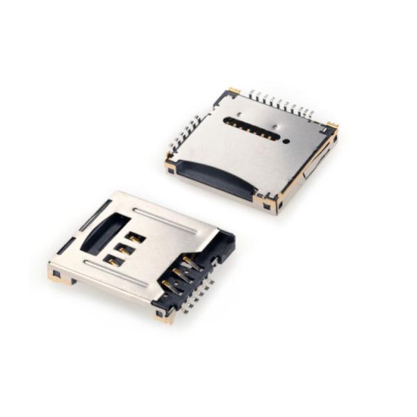 Quality SMT Soldering Mounting 50V Max SD Card Connector For GPS for sale