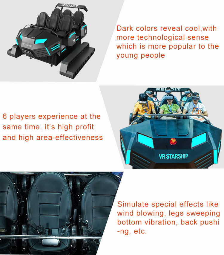 6 Seats Cool Shape 9D VR Cinema Electric Rotating Platform 9D VR Simulator
