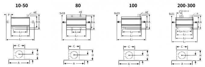 Rxg24 Wire Wound Resistor 25W 50W 75W 100W 200W 300W 500W High Power Gold Aluminum Shell Resistor