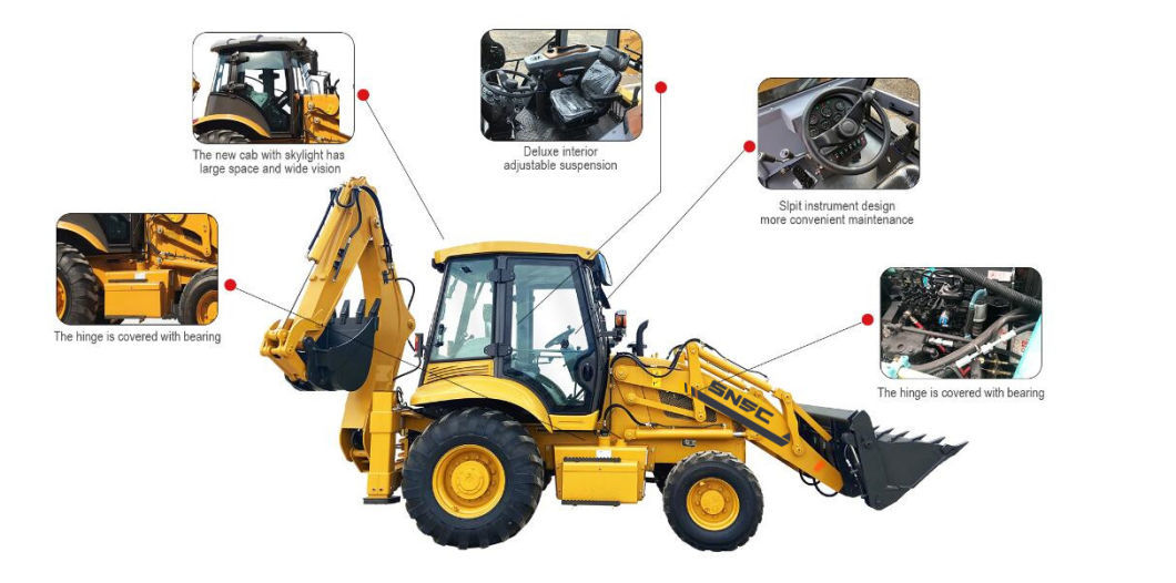 4X4 2.5 Ton Retroexcavadora Backhoe Loader Retro Escavadeira