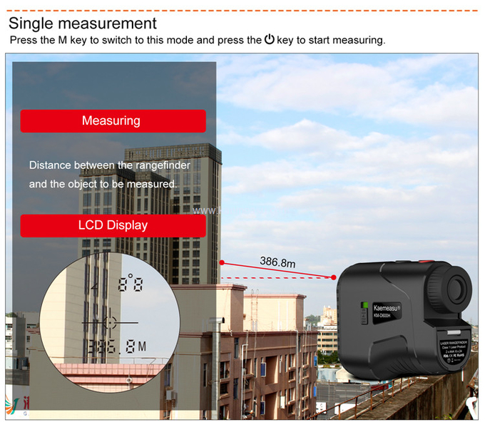 kaemeasu USB Charging Rangefinder Golfing Shooting Hunting Telescope Angle Measuring Range Finder D600
