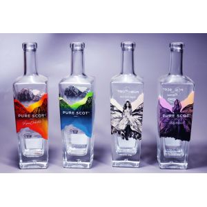  750ml Liquor Bottles With Debossed Embossed Lettering Logo Manufactures