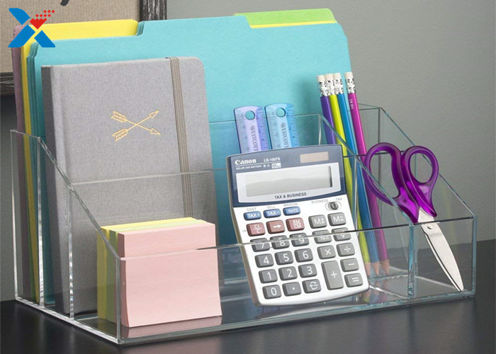Clear Acrylic Desk Organizer / Office Desk Organizer With 12 1/2″ X 7″ X 6″