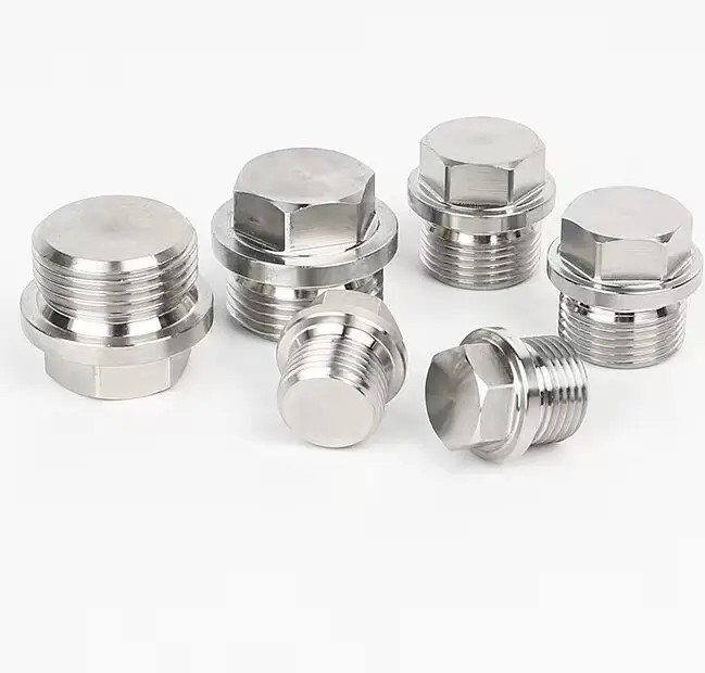 Hot Selling Stainless Steel Plug 1/8" 1/4" 1/2" 1" 2' 3" 4" Male BSP NPT Stainless Steel Round Hex Head Plug