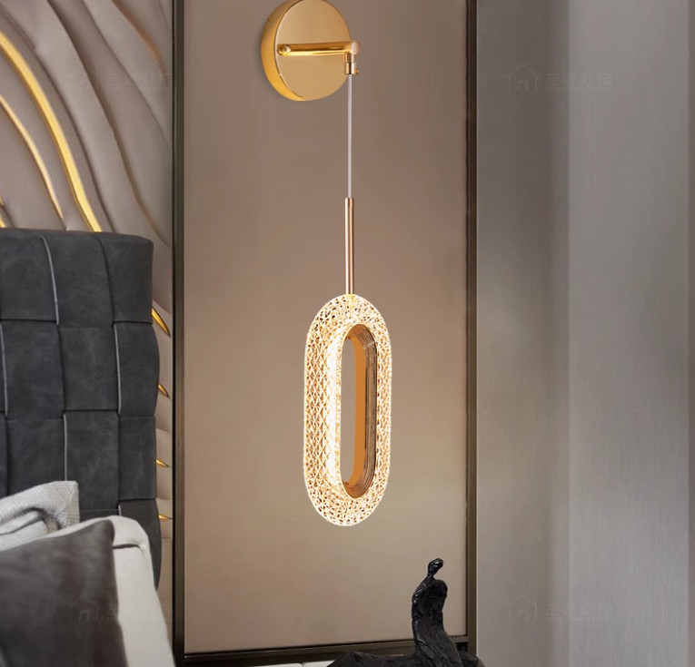 Wall lamp bedroom bedside lamp simple modern living room background wall lamp Nordic light luxury creative villa hotel corridor lamp