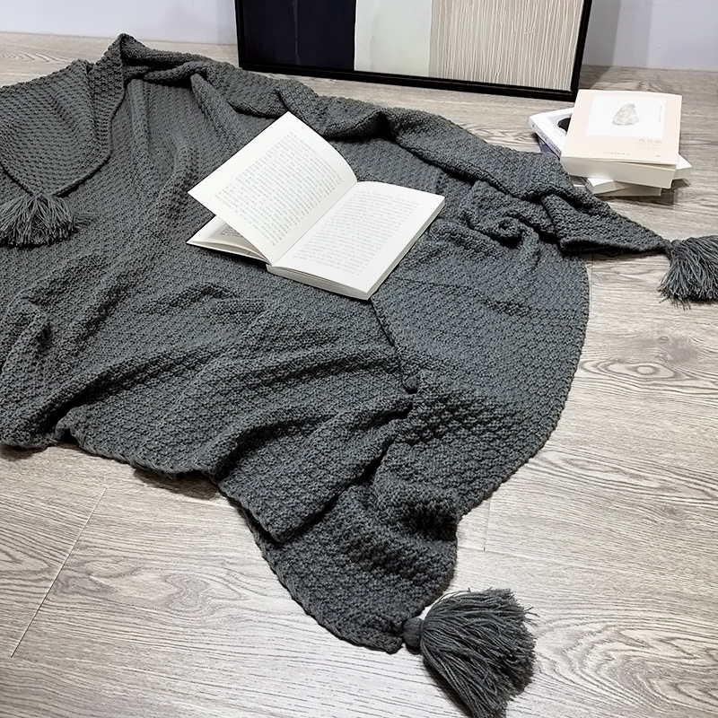 Nordic Style Knitted Wool Blanket for Travel Office Air Conditioning Sofa Leisure Cover