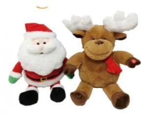China 30CM Glow up Christmas Gift Plush Santa and Reindeer for 3+ Kids Play on sale