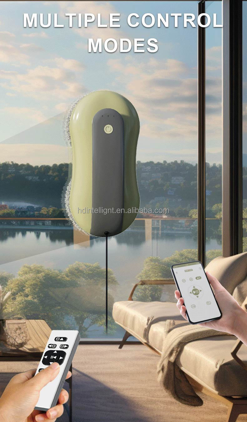 Quiet Huidi Ultra Thin Smart Window Cleaning Robot with Remote Control and 65dB Noise