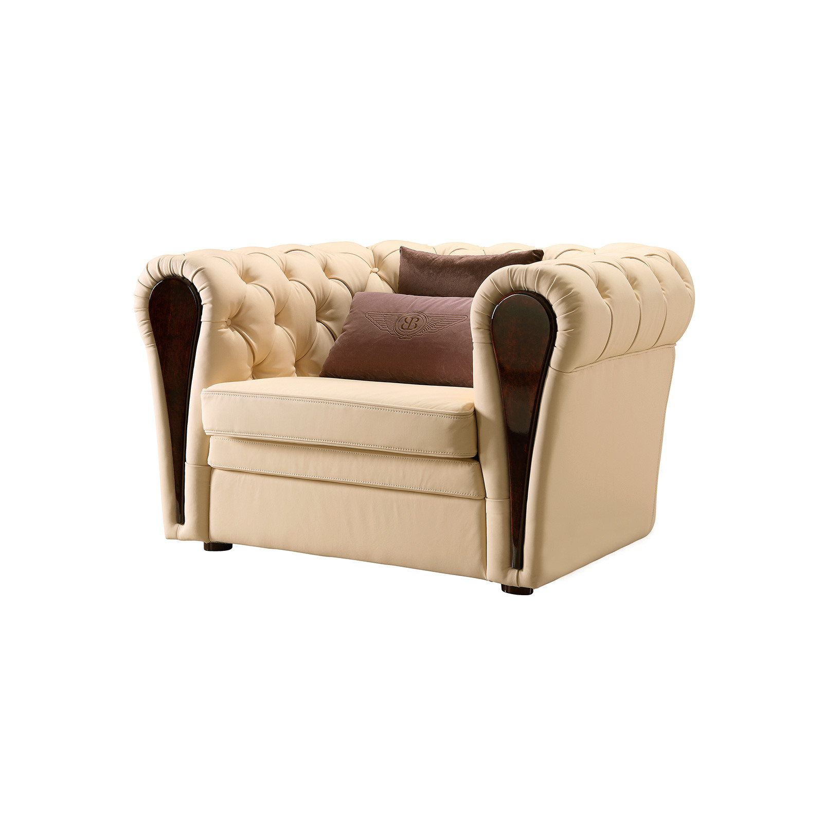 Joyful ever furniture factory Light luxury design sofa in Glossy painting frame and Italy leather upholstered
