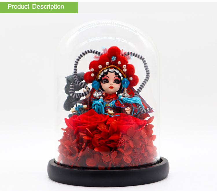 Chinese Peking Opera Artificial Glass Rose Decoration Chinese Traditional Style