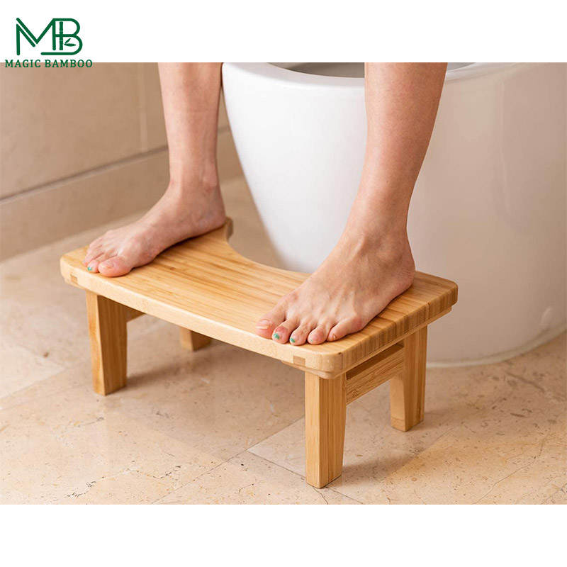 EU Certified Toilet Bamboo Wood Bathroom Step Stool For Kids
