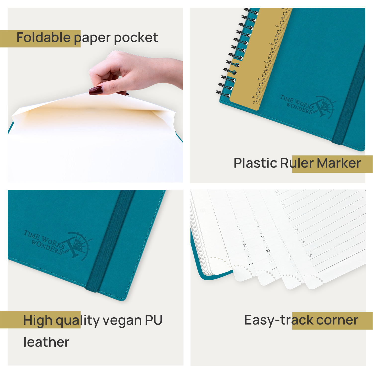 8.5''x10.5'' Hardback Spiral Daily Planner From Jul. 2023 To Jun. 2023