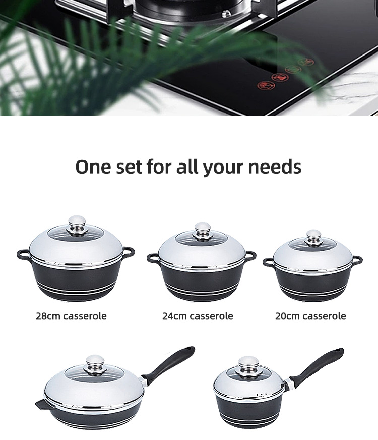 Multifunction 23 Pcs Medical Stone Non Stick Pot Set Cookware Set Aluminum Cooking Pot Set