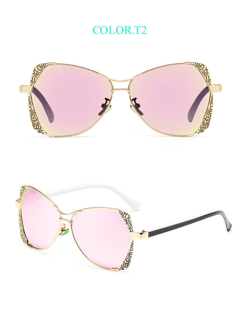 UV400 TAC Retro Metal Polarized Sunglasses 60MM Lens Frame Engraving