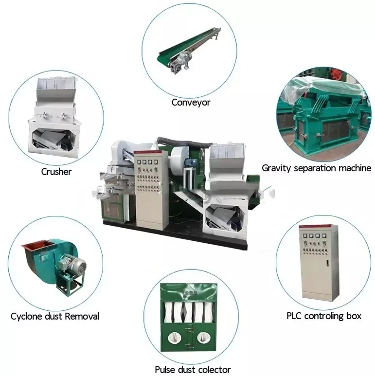 Copper Wire Recycling Machine Copper Cable Granulator Automatic Dry Copper Rice Machine